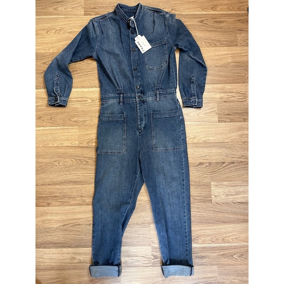FRAME Long-Sleeve Denim Jumpsuit Size Small New - Picture 3 of 10